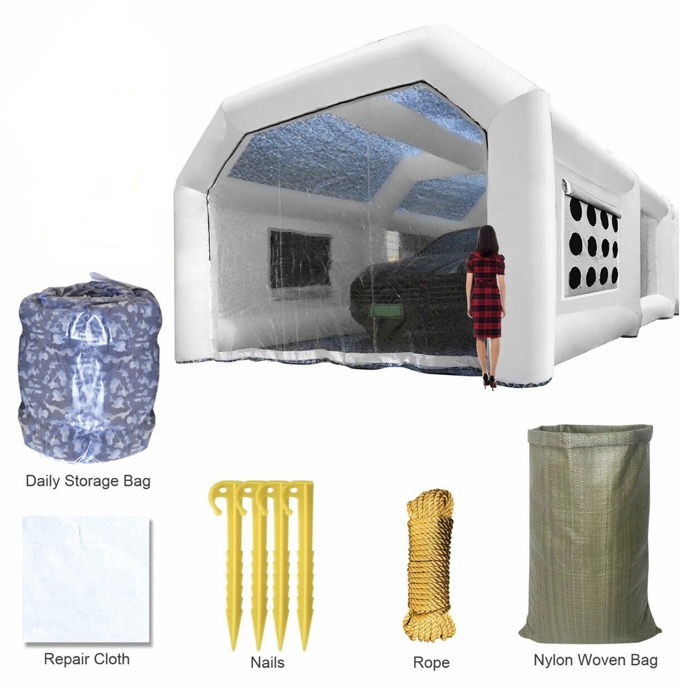 𝟐𝟖𝐱𝟏𝟓𝐱𝟏𝟎𝐅𝐭 Inflatable Portable Paint Booth（without blowers）