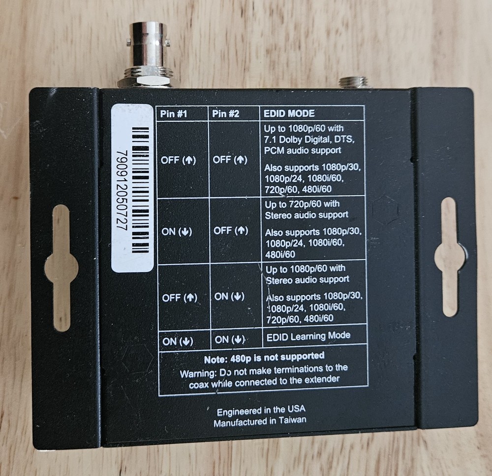Binary B-400-1COAX-HDIR HDMI Over Coax Transmitter