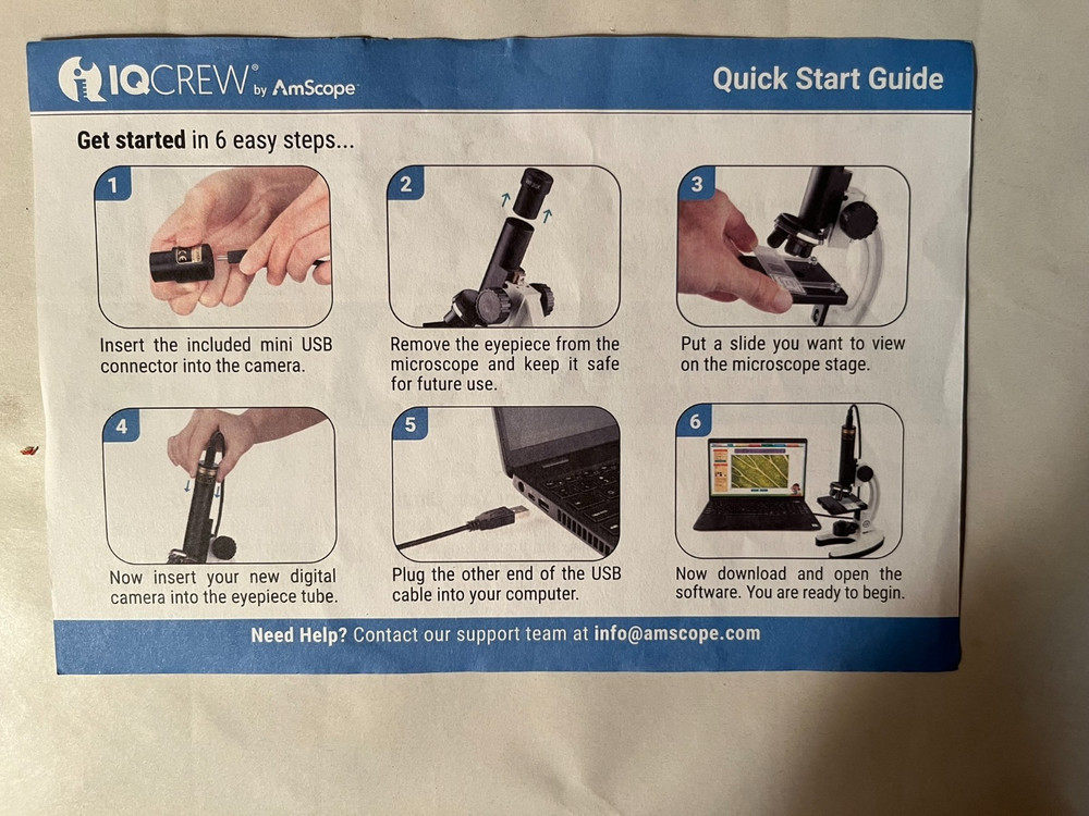 Amscope Microscope Camera Premium Kit IQ Crew Early Learner Series 85+ pieces