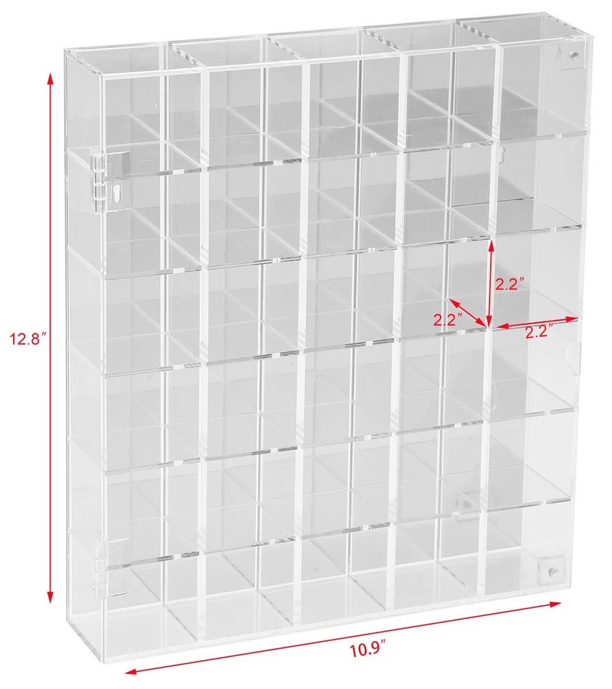 Adjustable Rock Display Case Clear Acrylic Collection Box with Mirrored Arrow...