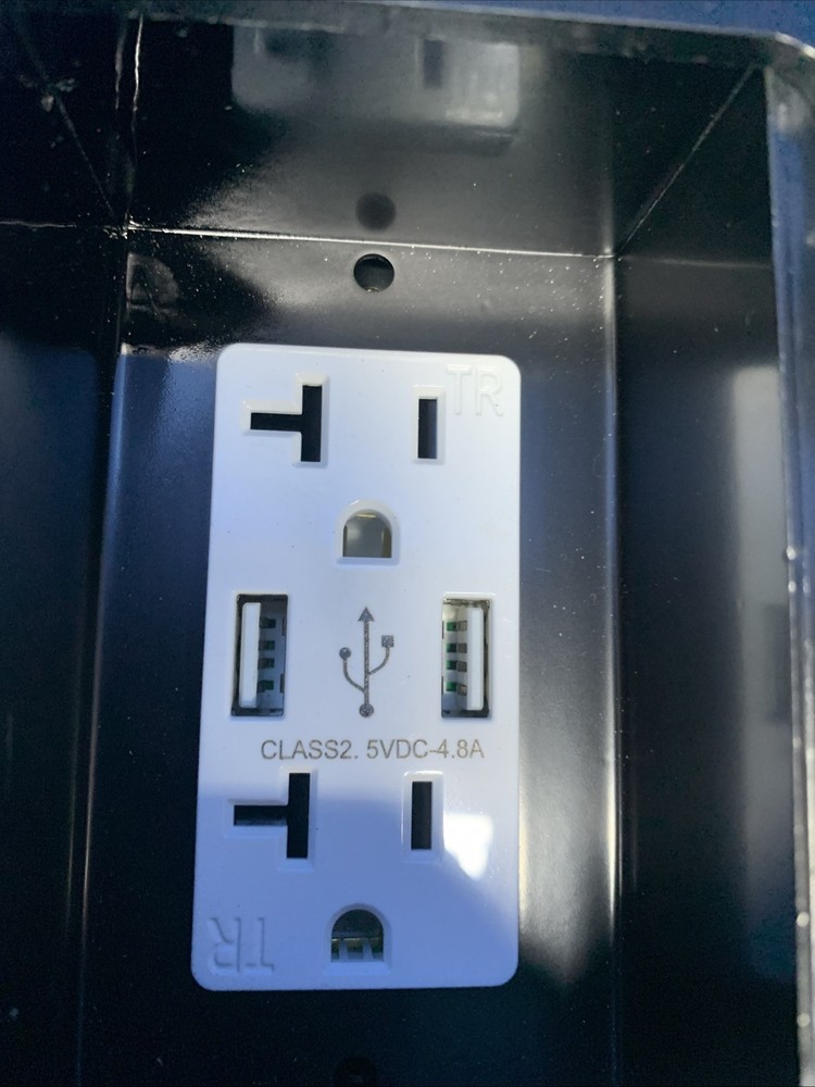 🔥Black Standard Outlets Recessed Circular Floor Socket Kit with 2 * 20A USB A+A