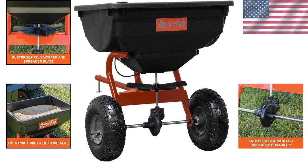 85 lb. Broadcast Spreader, Black/Orange