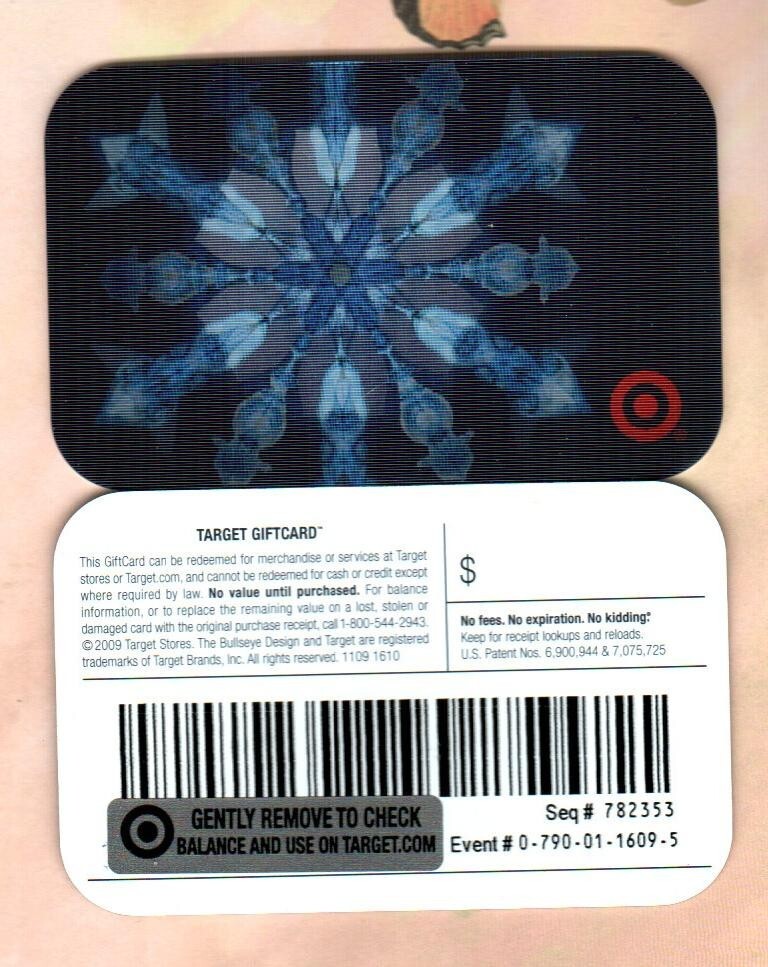 TARGET Snowflake ( 2009 ) Lenticular Gift Card ( $0 ) V2