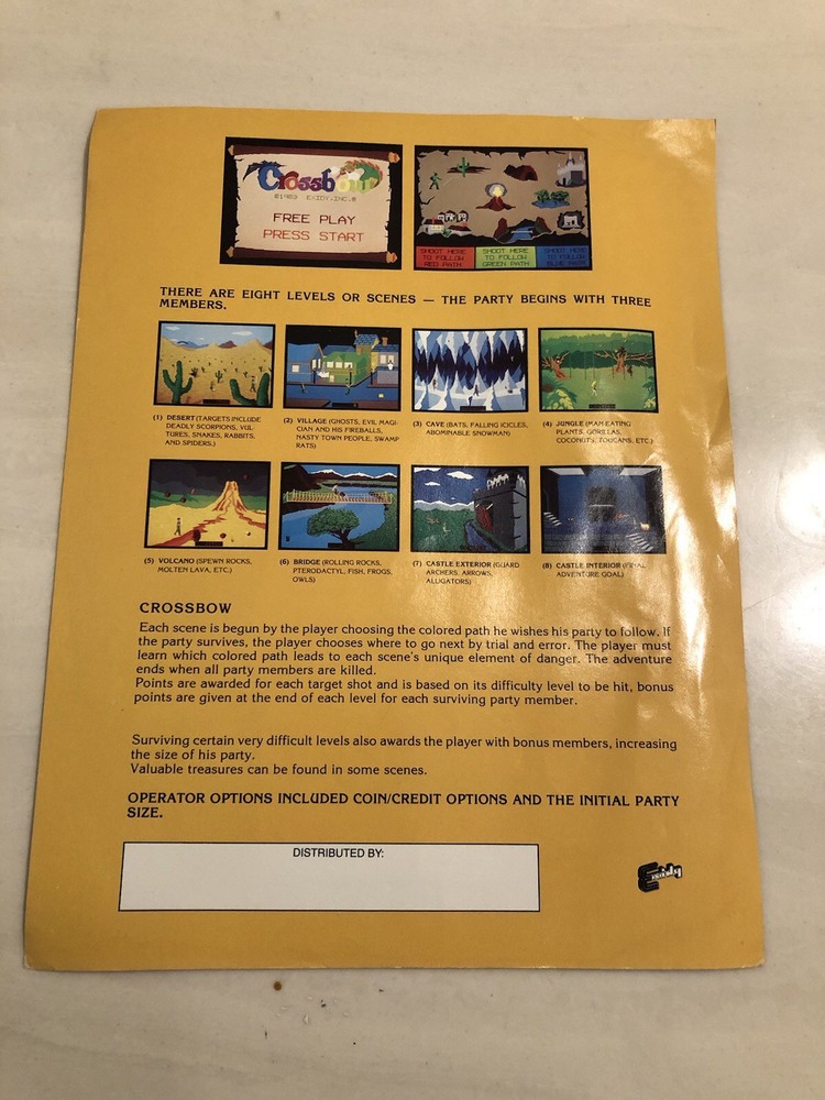 CROSSBOW ARCADE GAME FLYER