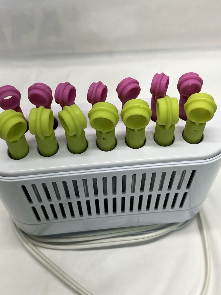 CONAIR HOT STICKS 14 BENDABLE ROLLERS LIME/PINK LARGE/SMALL SIZE PREOWNED