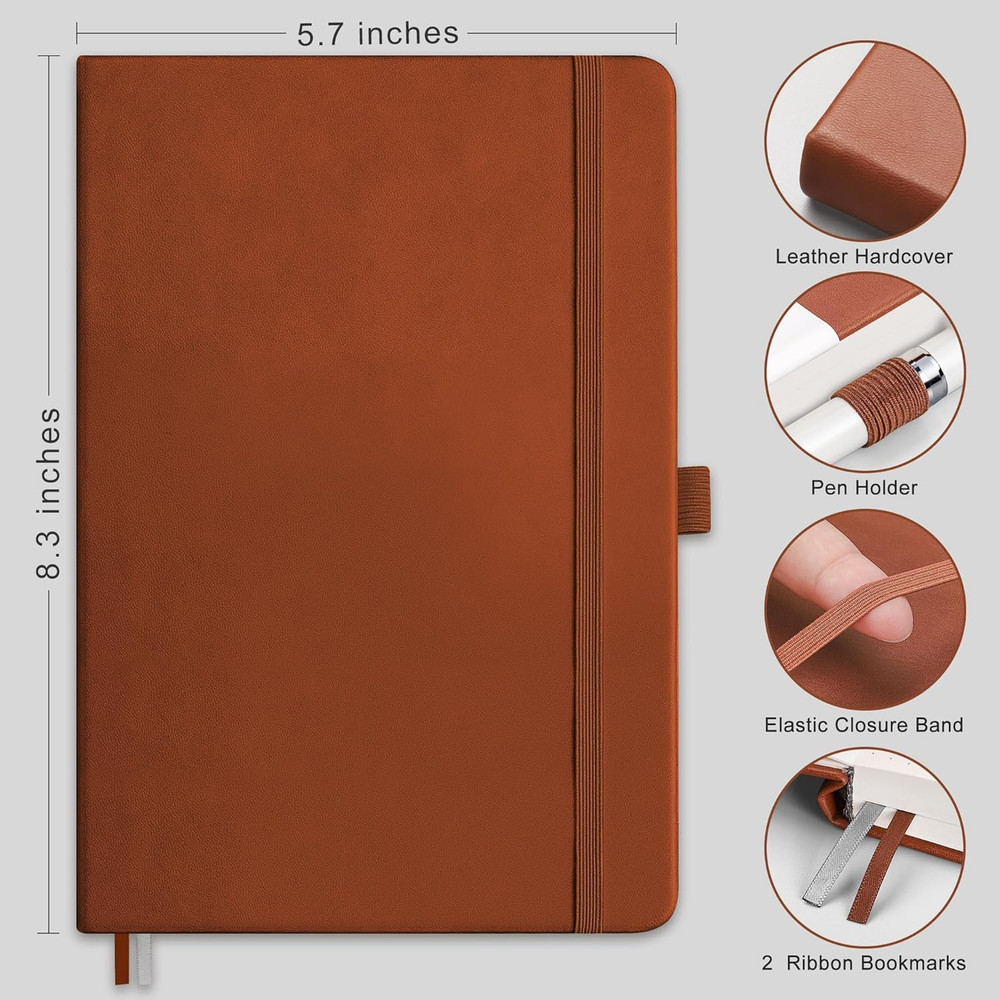Graph Grid Paper Notebook, 2-Pack, 192 Pages per Pack, A5 Medium Size (5.7'' X 8