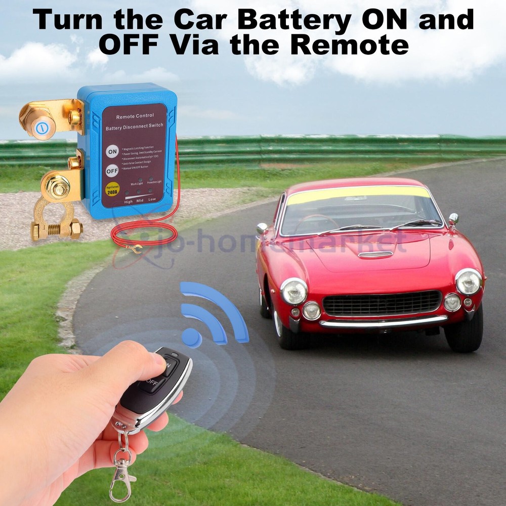 Car Battery Switch Disconnect Power Kill Master Isolator Cut Off Remote Control