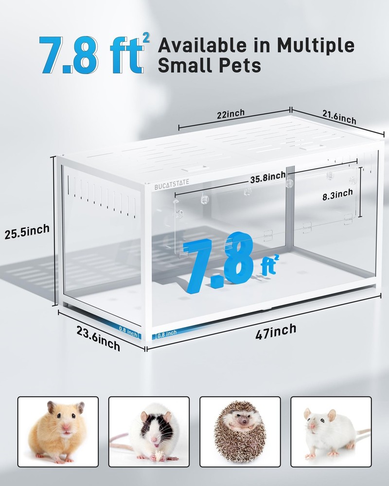 BUCATSTATE Hamster Cage 3.0: Metal Large Rat Cage Stackable with Top Access E...
