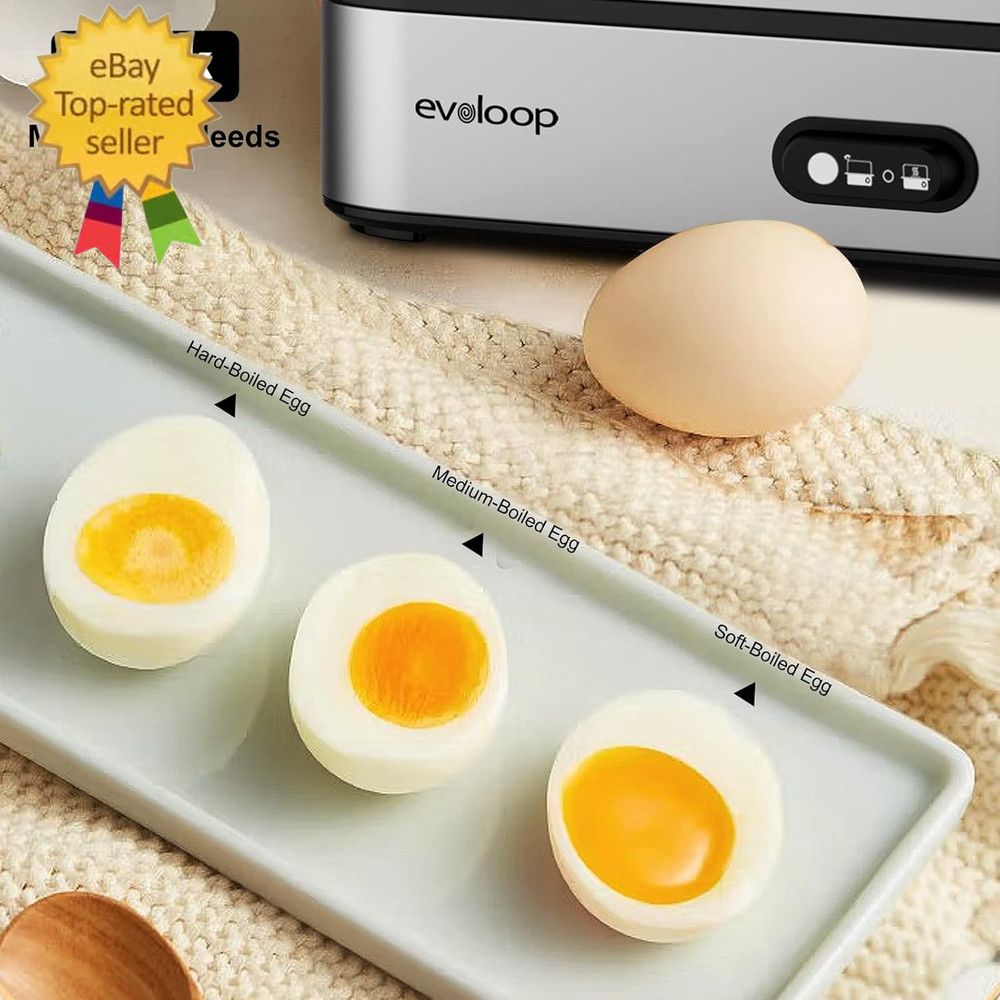 Rapid Egg Cooker Electric 6 Eggs Capacity, Soft, Medium, Hard Boiled