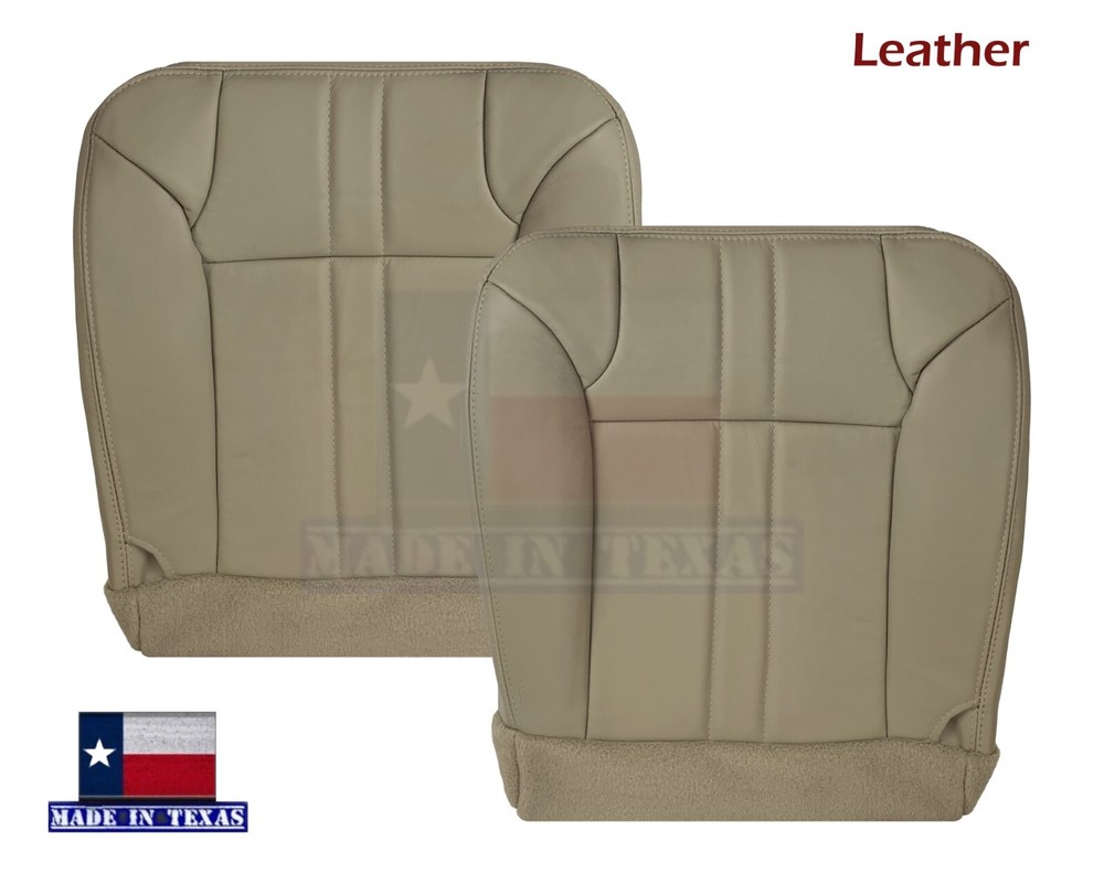 2000 2001 For Ford Excursion XLT Leather Driver Passenger Bottom Seat Covers Tan