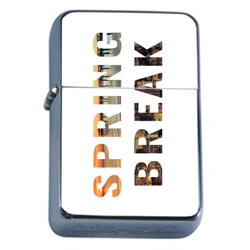 Spring Break D4 Flip Top Oil Lighter Wind Resistant