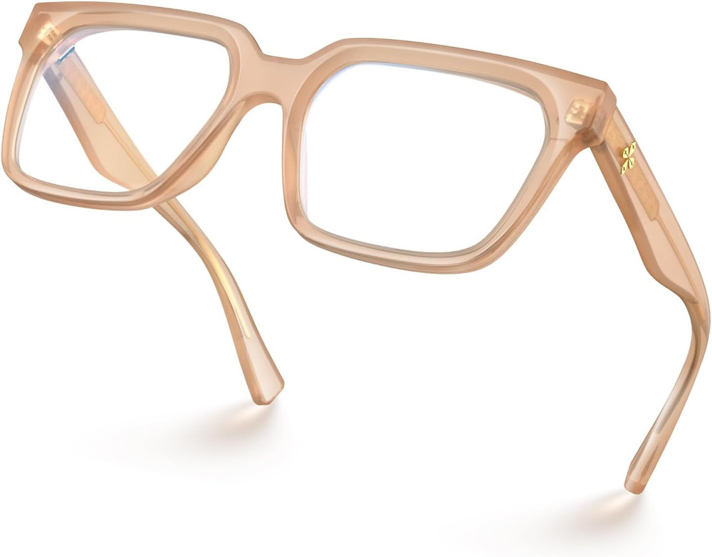 Rectangle TR90 Blue Light Blocking Glasses Computer Eyewear with Preppy Look for