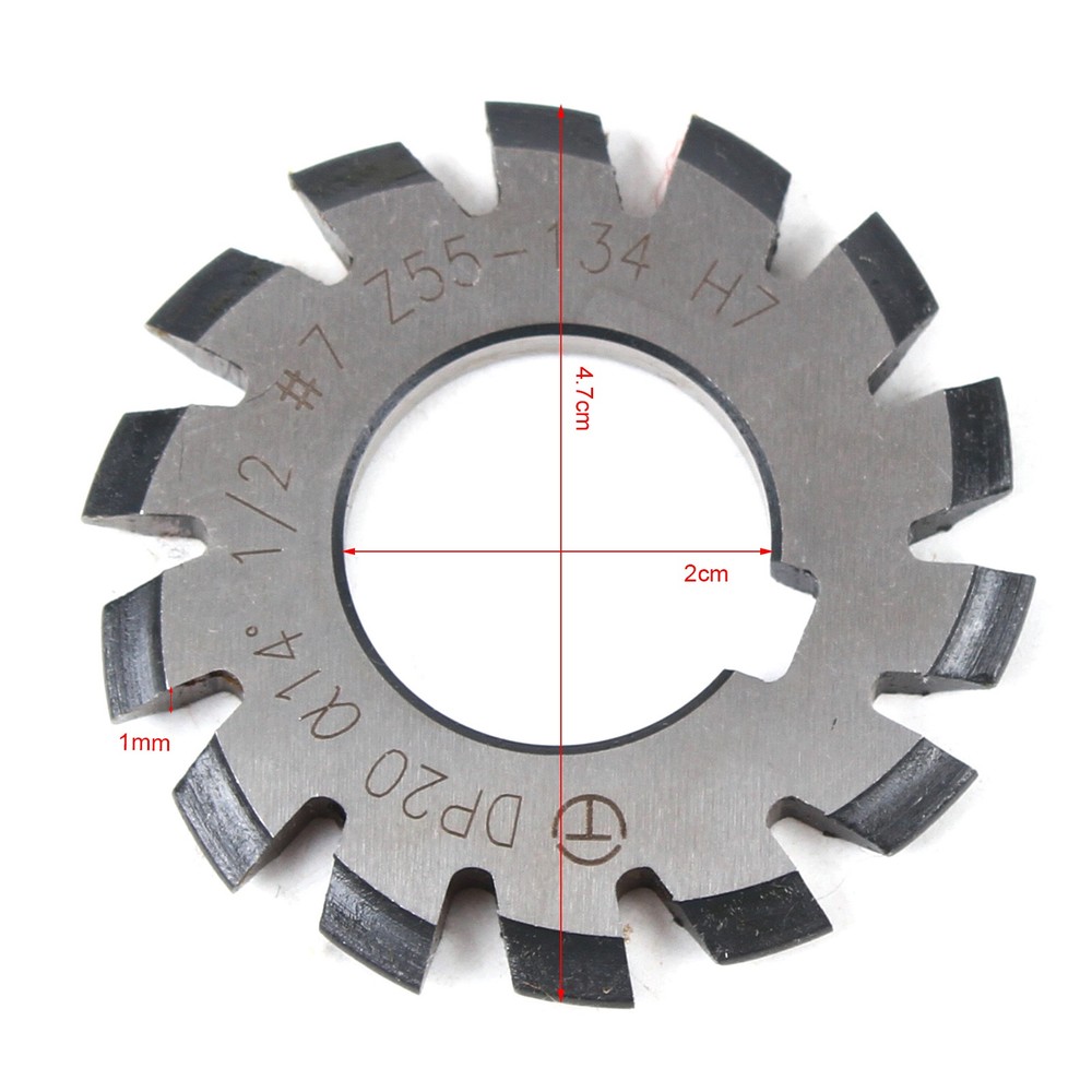 Involute Gear Cutters 8Pcs/Set DP20 Gear Cutters Silver