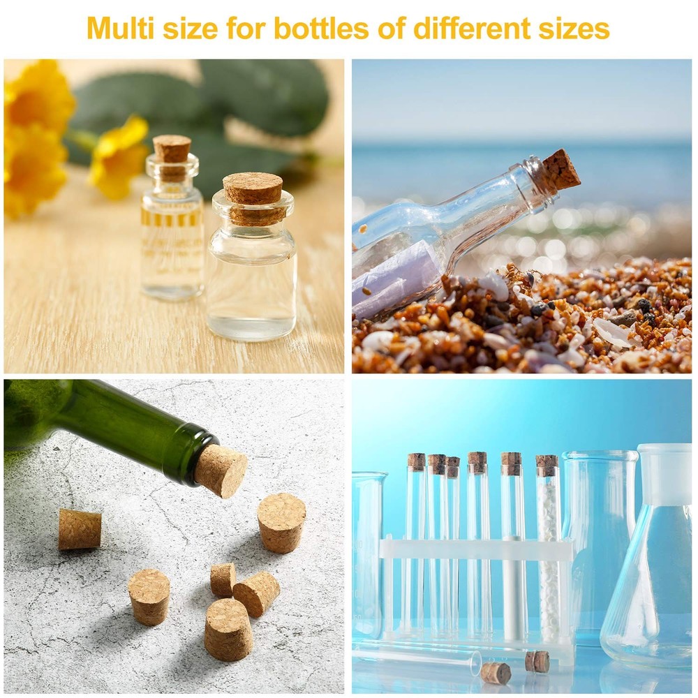 Jetec 100 Pack Assorted Cork Stoppers Wine Bottle Cork Stoppers Different Sizes