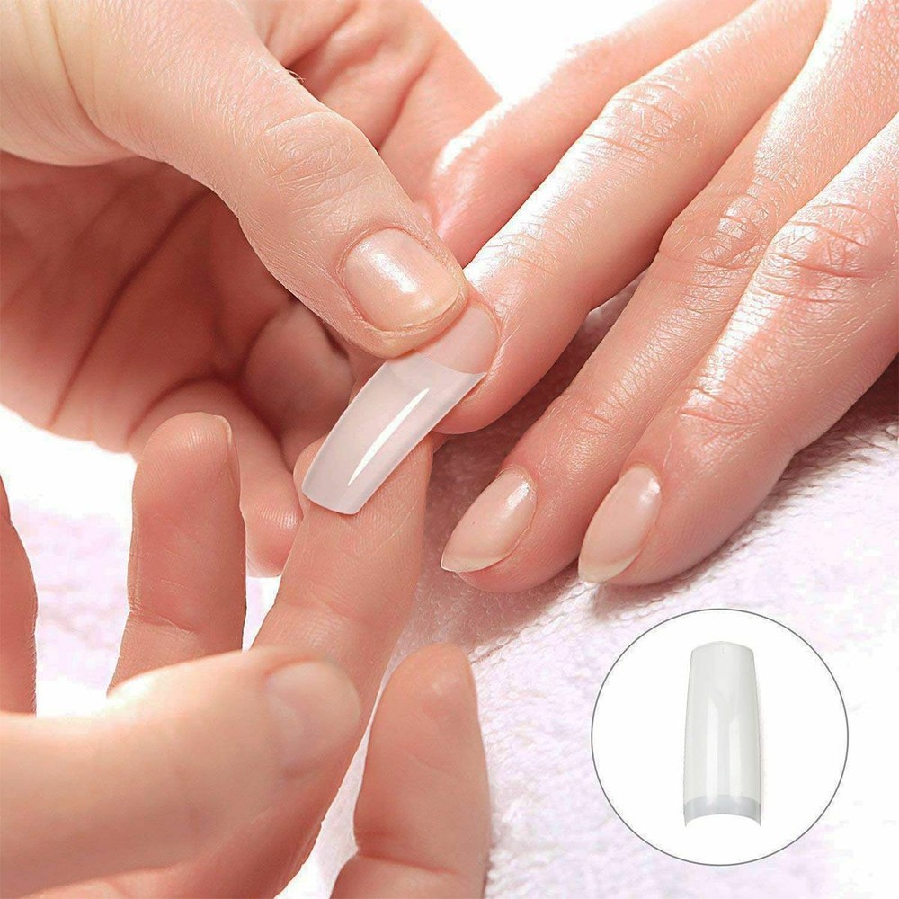 Flexible Practice Training Fake Hand Model Display & 100Pcs Full False Nail Tips