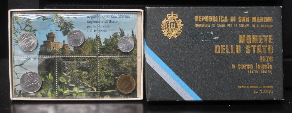1976 San Marino 5 Coin Proof Set 48VX