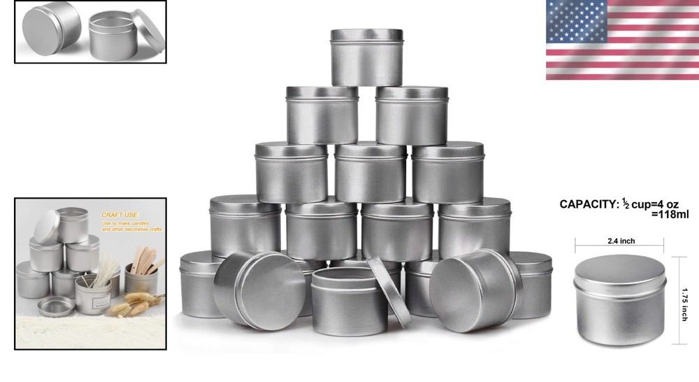 Versatile 18 Pack Lightweight Aluminum Candle Containers for DIY Projects