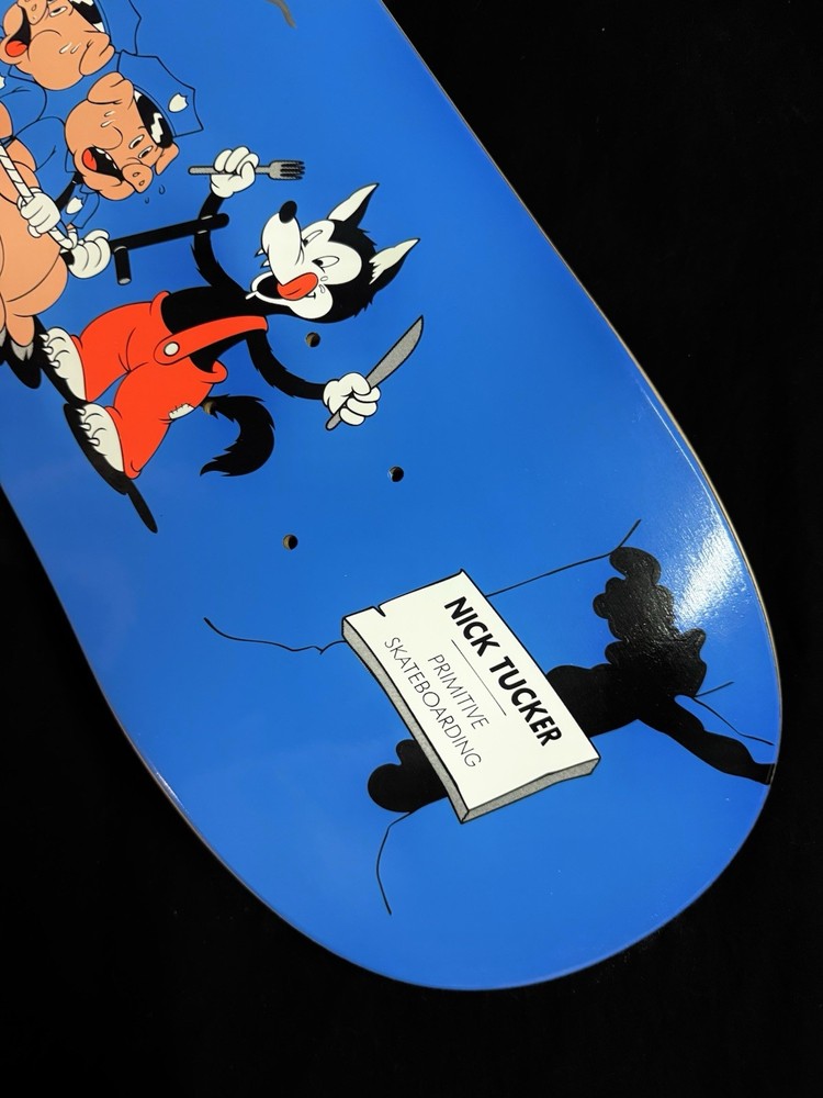 RARE SIGNED Primitive Nick Tucker Skateboard Deck Pro Wolf Pigs Cops AUTOGRAPH