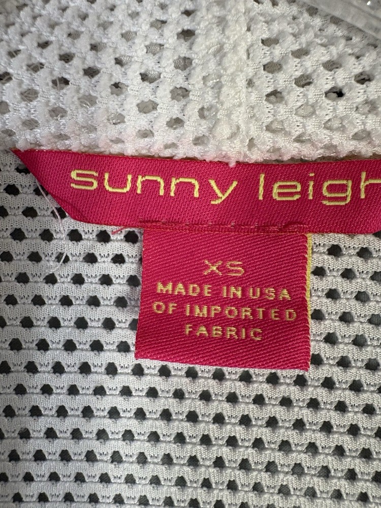 Sunny Leigh White Mesh Open Front Cardigan XS Draped Lightweight Boho Layer