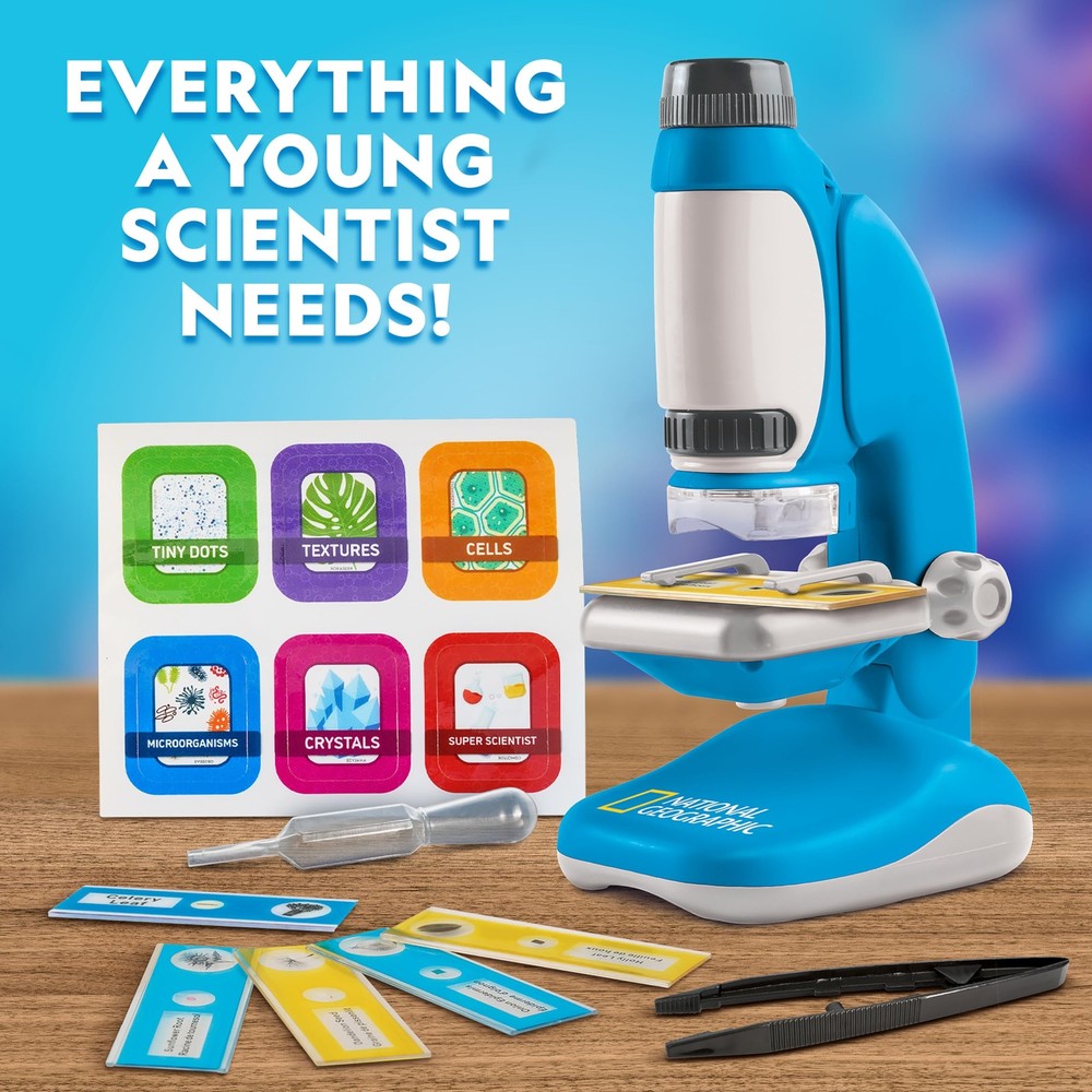 National Geographic Junior Microscope for Kids- Kit One Size, MultiColor