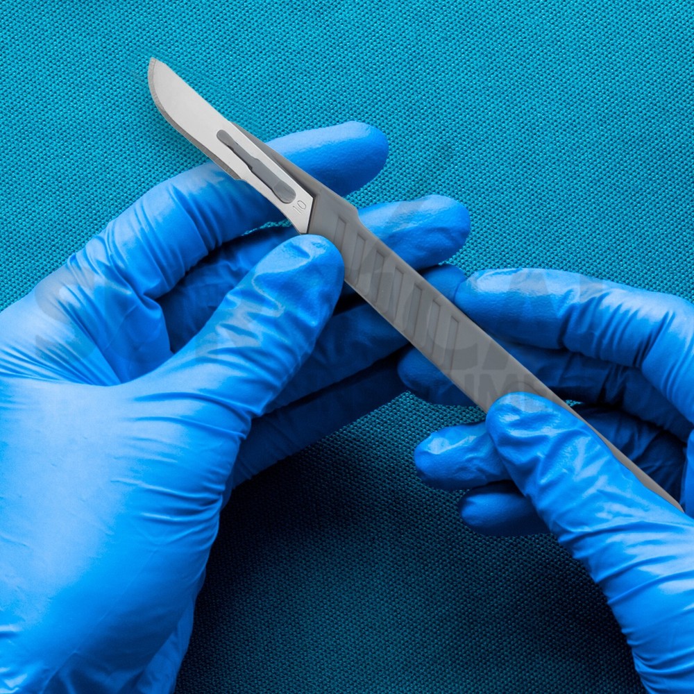 10 Pcs Disposable Scalpel #10, Sterile, Plastic Handle ( High Quality )