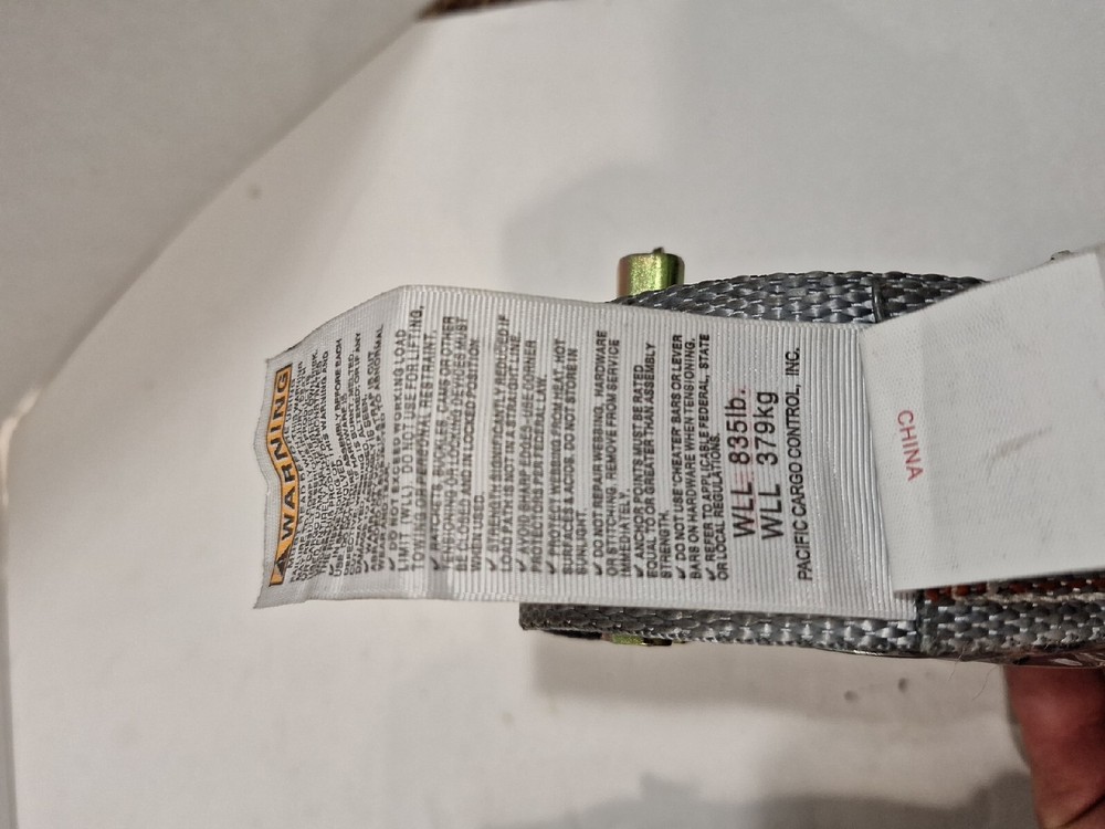 Pacific Cargo Control E Track Cam Buckle Strap - 2 Inch X 16 Ft Gray FREE SHIP