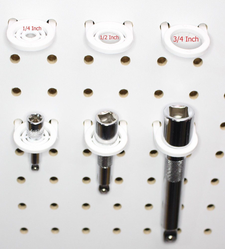 White Plastic Peg board Multi-Purpose Tool Holder 50 Pack PEGBOARD NOT INCLUDED