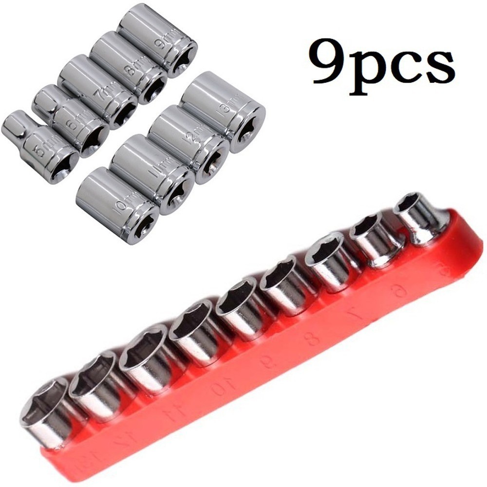 9 Pieces/set Hexagon Key Sleeve Socket Combination Carbon Steel Hexagon Socket