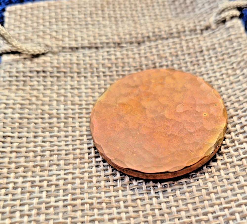 Custom Golf Ball Marker-1.25 inch diameter!-Hand Made - Copper - flame aged