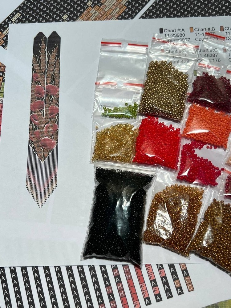 Kit for making a necklace gerdan. Beading Loom Pattern. #C31
