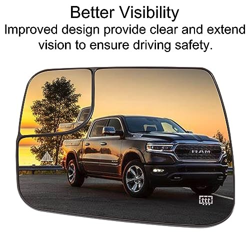 Mirror Replacement for 2019-2025 Dodge Ram 1500 2500 with Driver Side WIth BSD