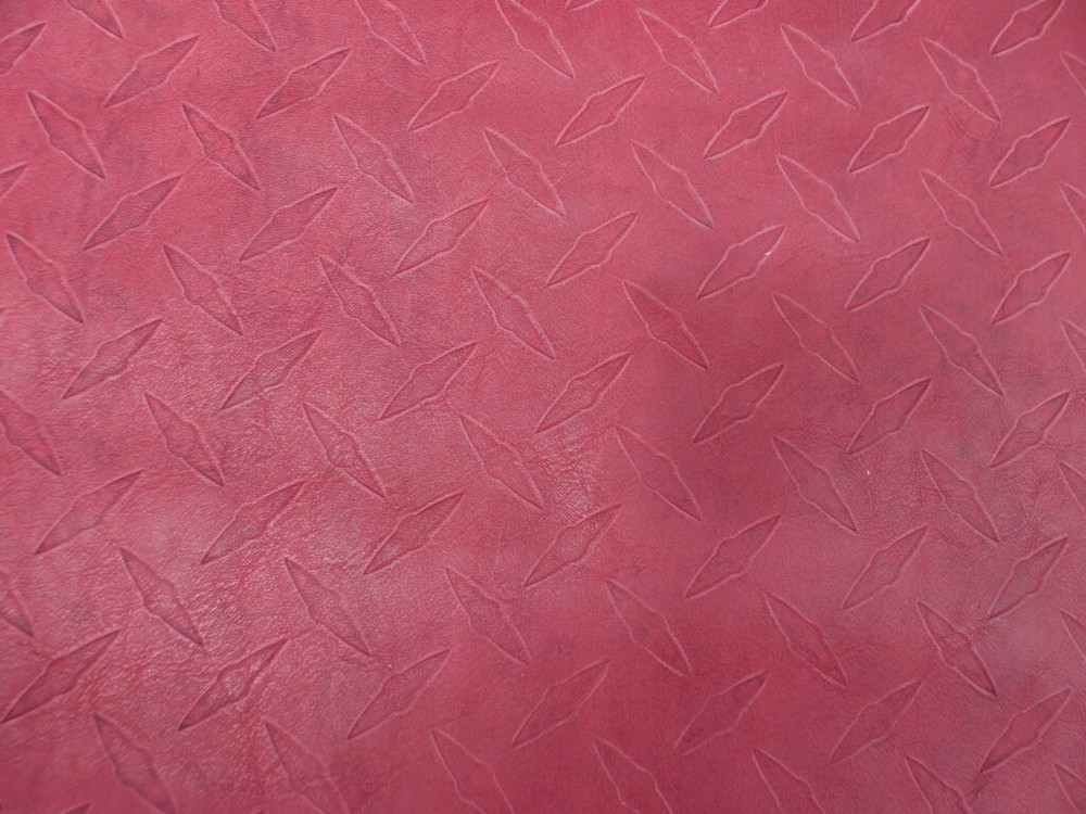 Cowhide leather 1/2 hide Bordeaux Embossed Decorative Sheet Metal Pattern 3-4 oz