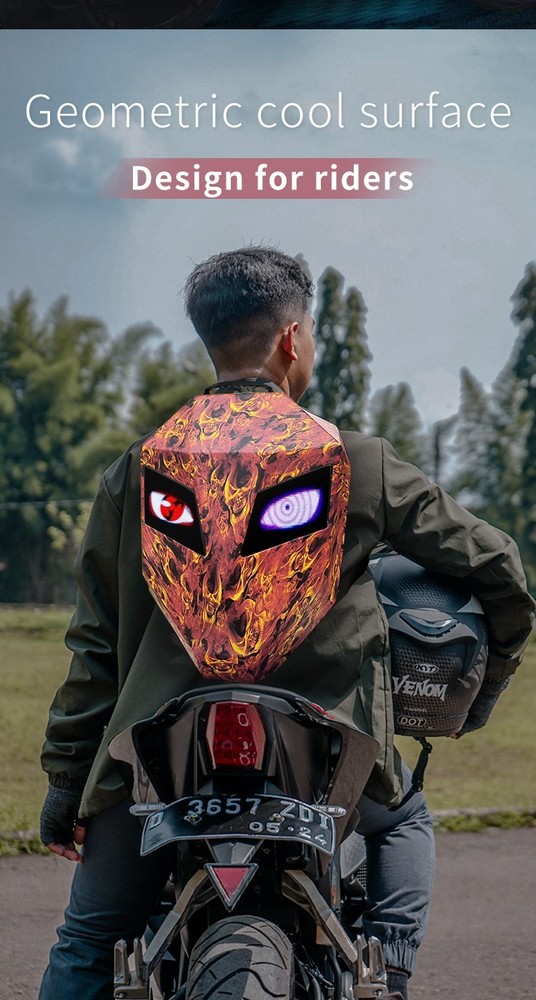 Animated Eyes LED Backpack - Programmable Moving Display, Cool Gamer Rucksack