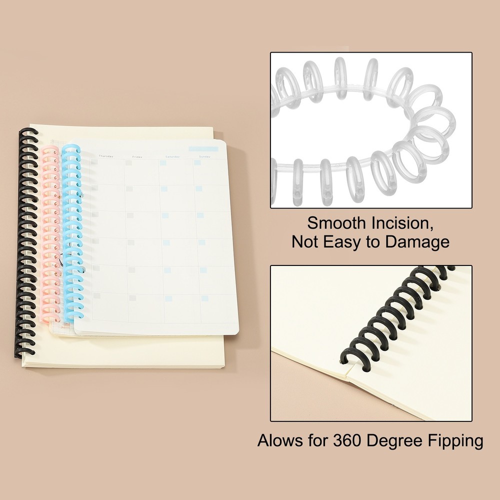 12mm(1/2") Spiral Binding Coils, 15 Pcs Spirals 85 Sheet, Clear
