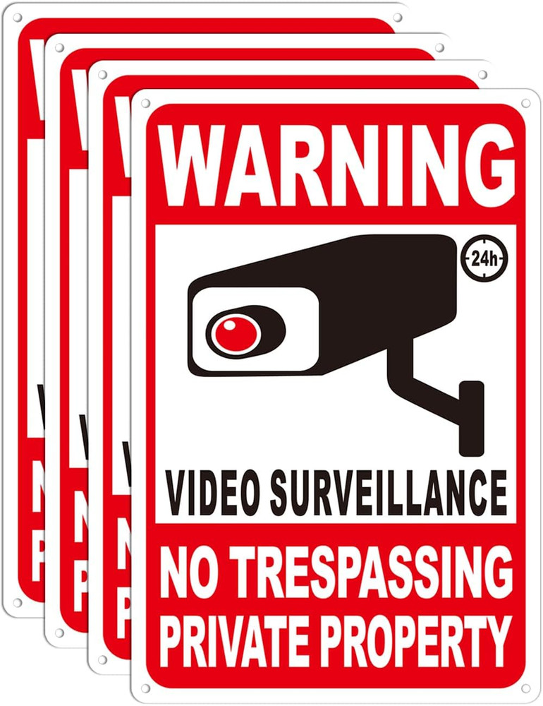 4-Pack No Trespassing Signs with Reflective Material for Enhanced Security