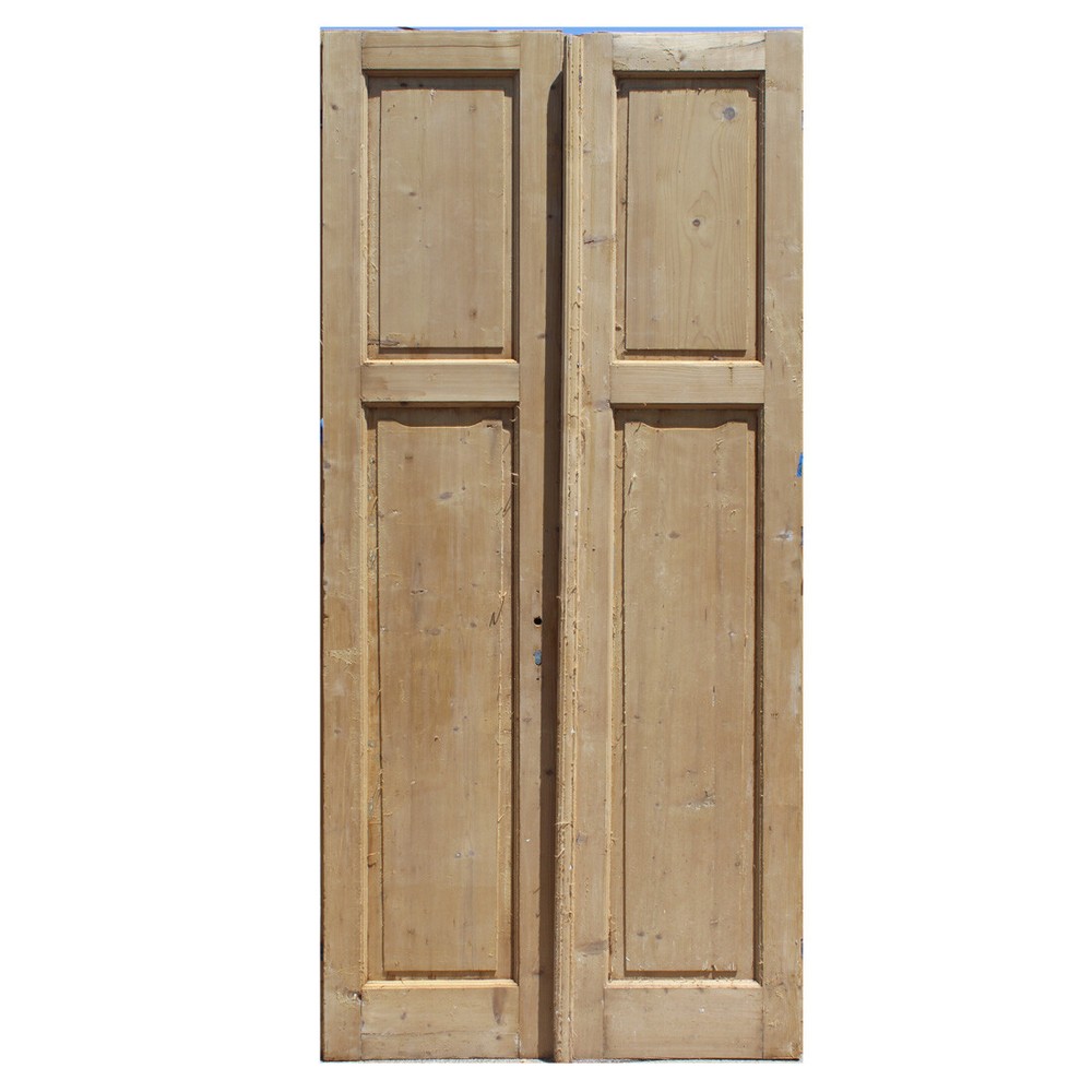 Antique Pair of 47” Solid French Doors, NED1838