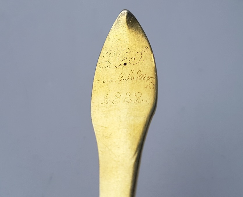 Beautiful Empire Spoon, Silver, Gilded, around 1822 L701