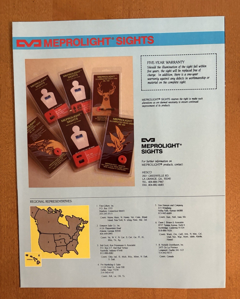 Meprolight Sights Tritium Self-Illuminated Sight Systems Brochure