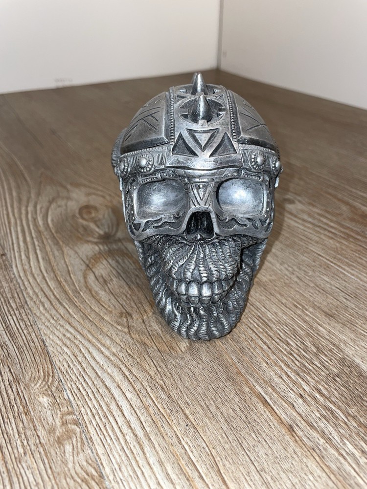 Frost PCT Steampunk Gothic Silver Toned Viking Skull Prop Pacific Giftware