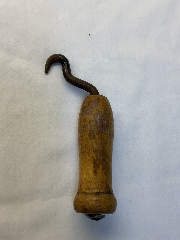 Vintage Rotating Wire Twister Hand Tool Wood Handle