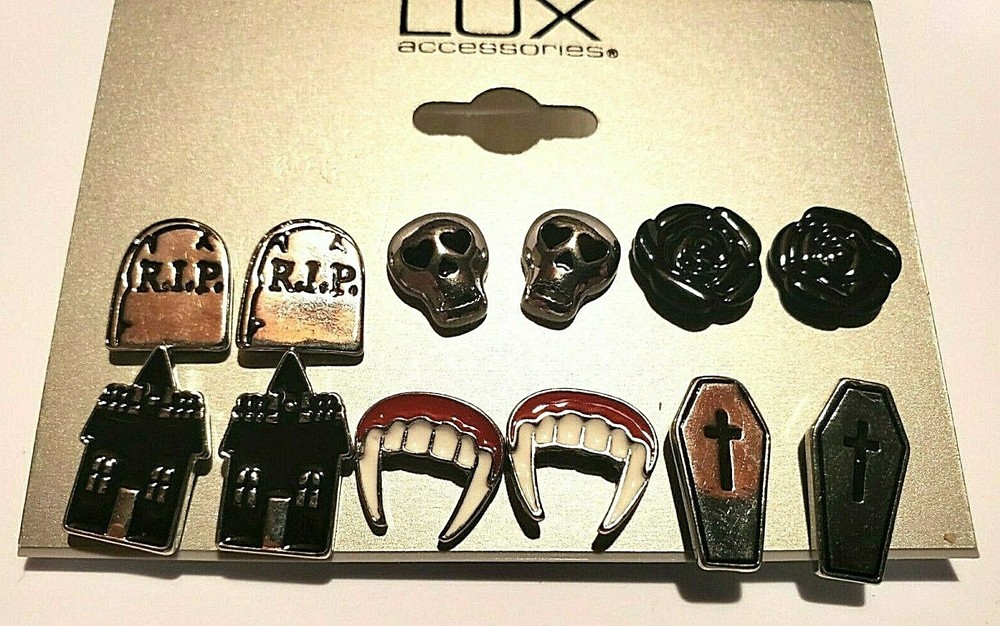 Halloween Post Earrings 6 Sets Gift Lux Fun