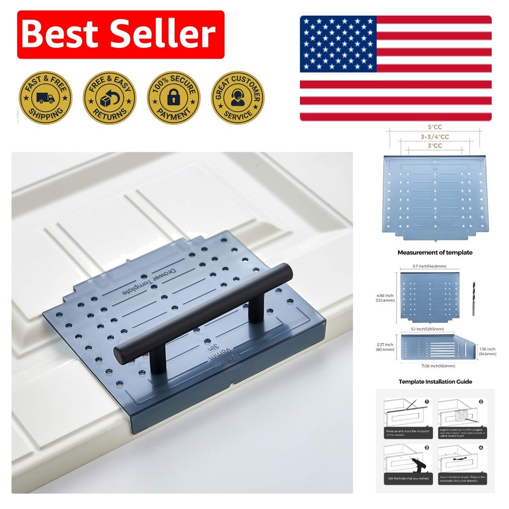 Versatile DIY Cabinet Door & Drawer Installation Template Kit for Knobs & Pulls