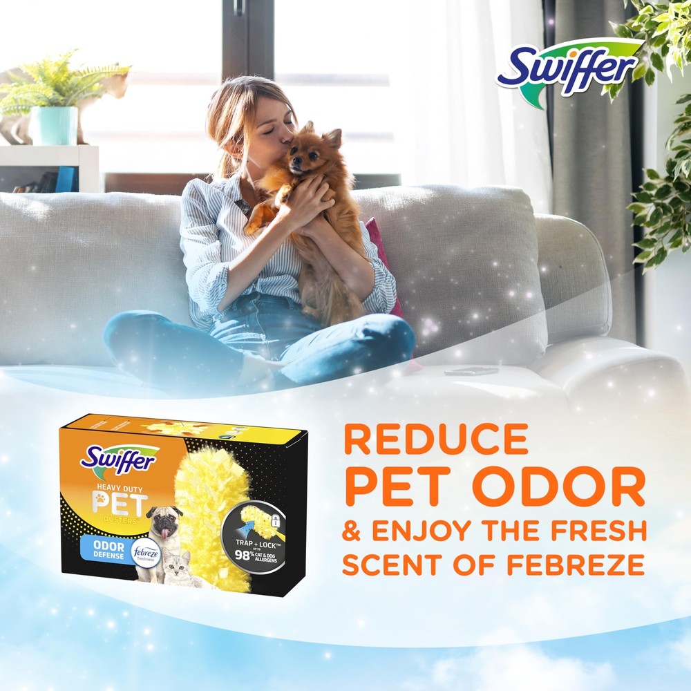 Swiffer Dusters Heavy Duty Pet Multi-Surface Duster Refills for Cleaning, Wit...