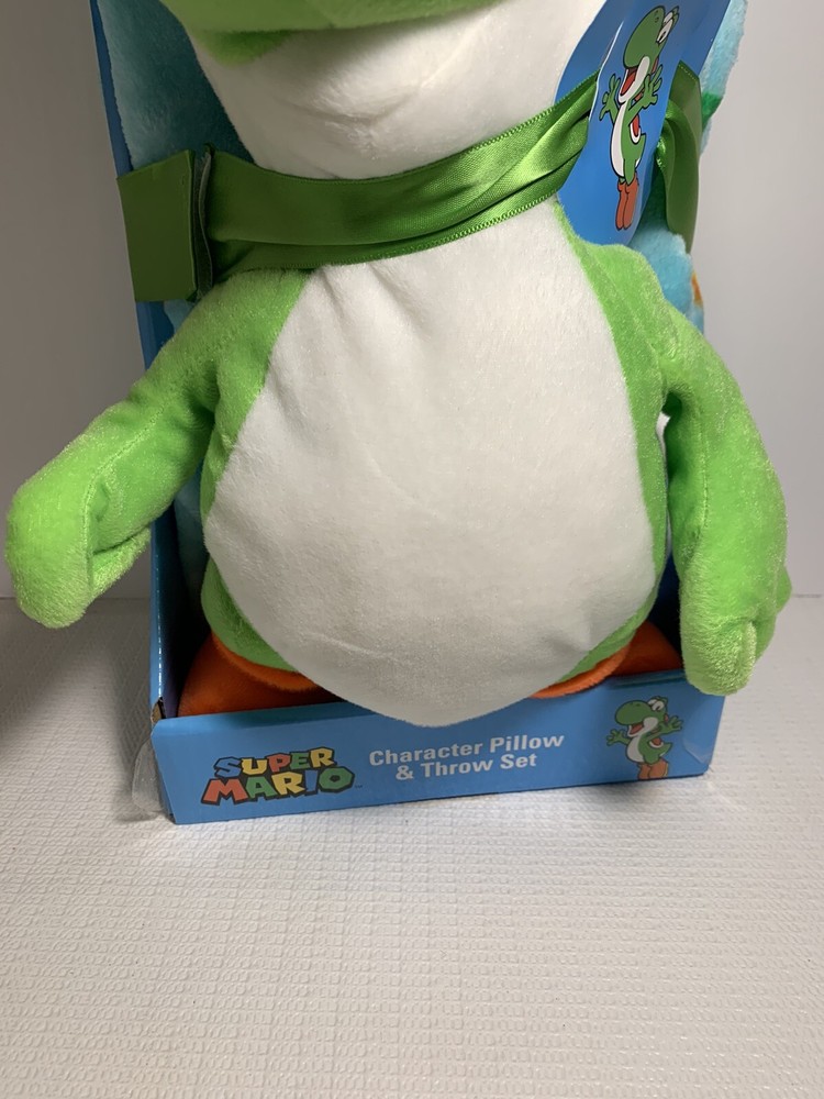 Nintendo Super Mario Yoshi Character Pillow and Throw Set