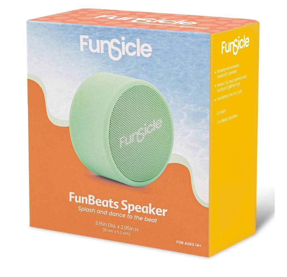 *NEW* Funsicle Fresh Mint Green FunBeats Bluetooth Speaker, Waterproof!