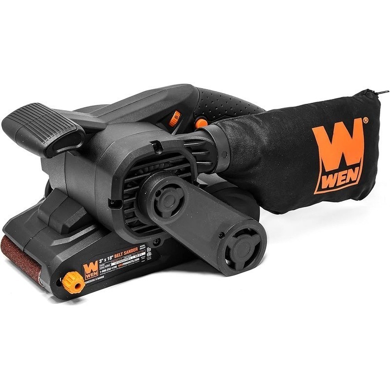 6.3A Variable Speed Belt Sander 80 Grit Lock On Switch Compact Design 6lb New