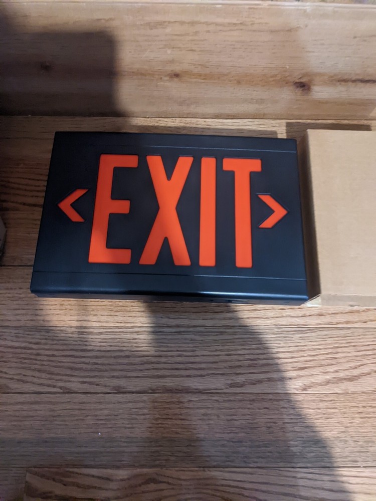 NIB Liteforms LXUR THERMOPLASTIC LED EXIT Sign Black
