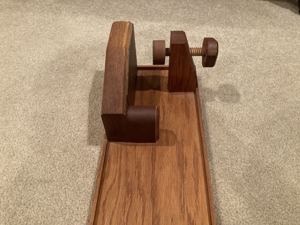 Vintage Solid Oak Gun Rifle Vice