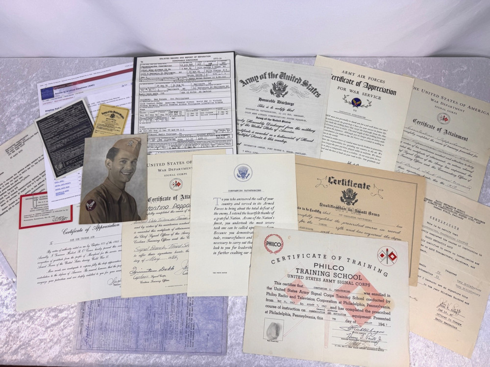 WWII USAAF – AIRWAYS COMMUNICATIONS SYSTEM GROUPING – UNIFORM, MEDALS & DOCS