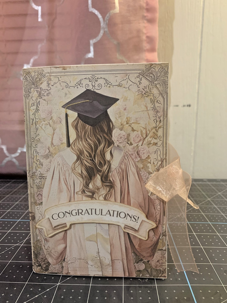 Handmade Graduation Journal Book | Shabby Chic Memory Book | Ephemera, Pockets.